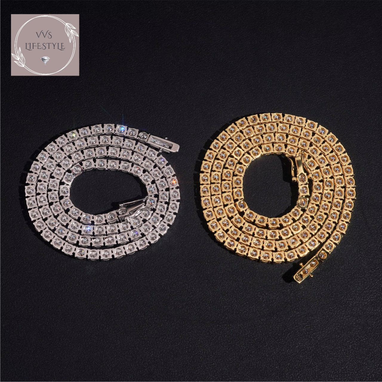 4mm Sterling Silver VVS Moissanite Tennis Bracelet